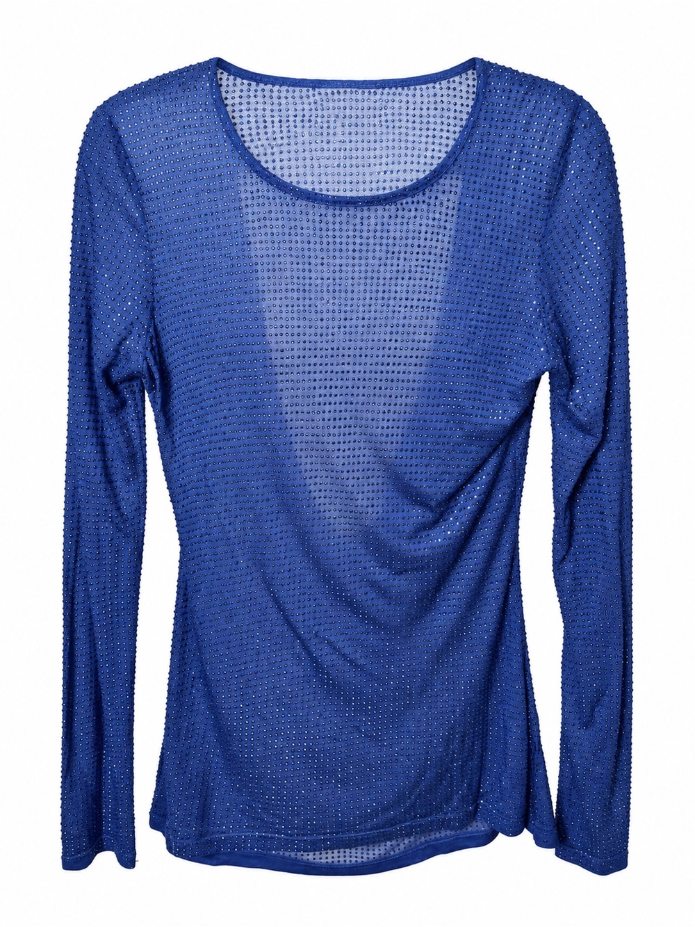 Sheri Bodell Royal Blue Rhinestone Open Back Tunic Top XS